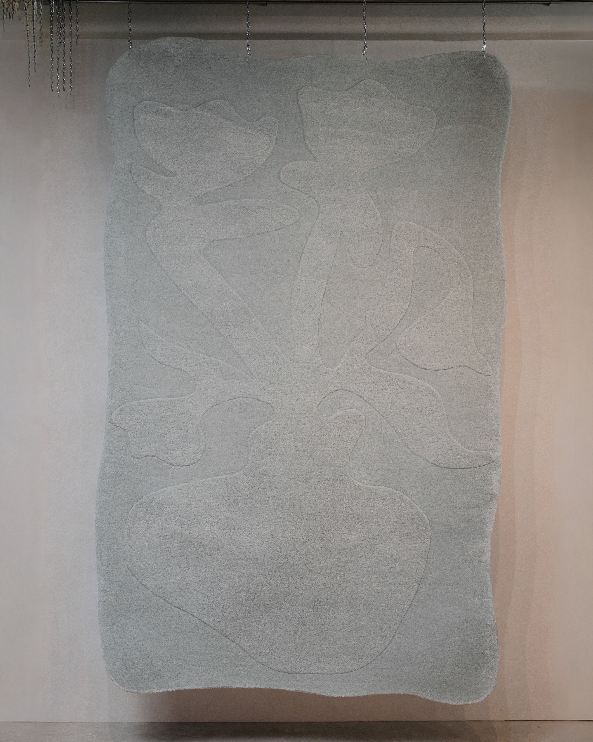 Lauv x Lieselot Wille wool rug in Baby Beluga light blue – full view